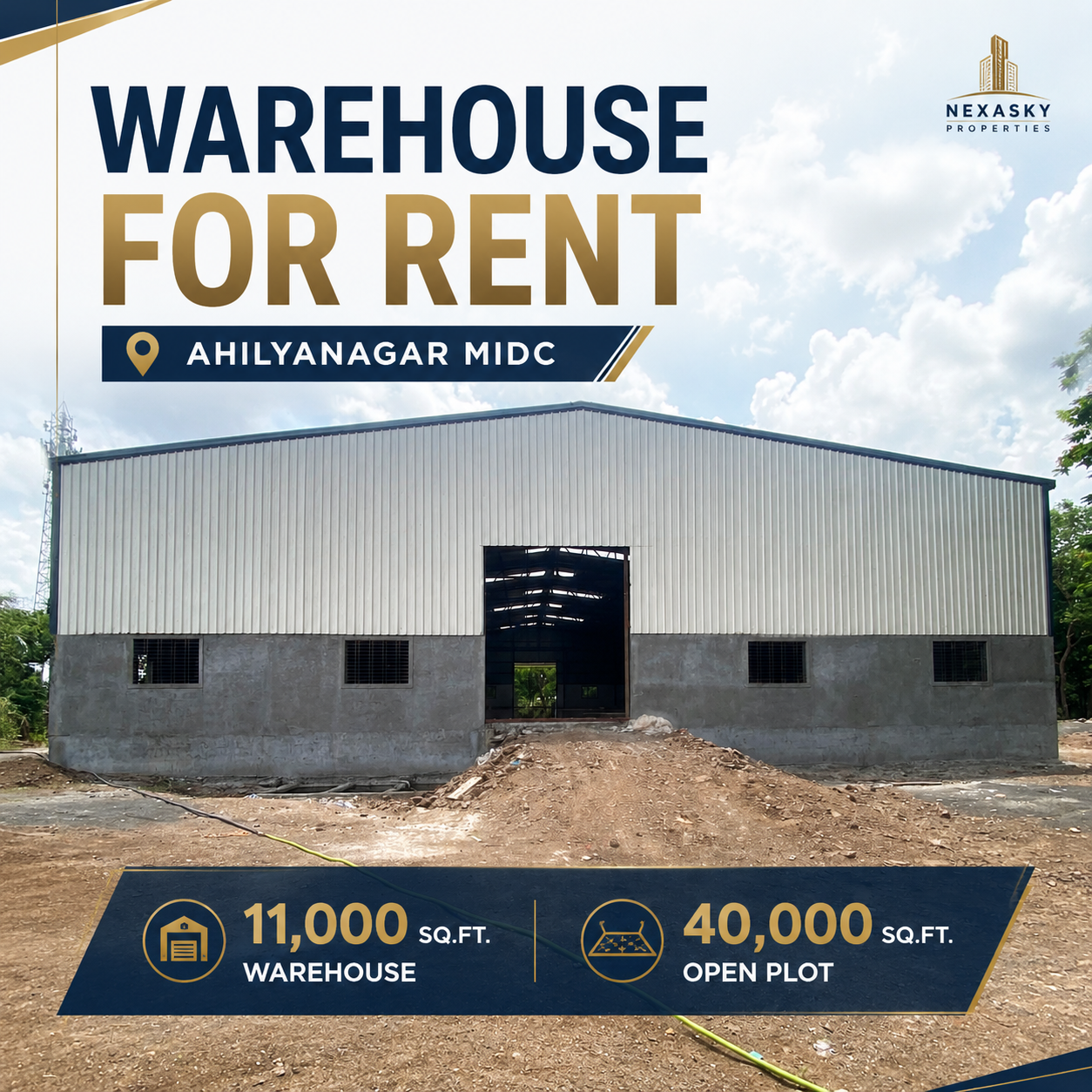 Warehouse for Rent in Ahilyanagar MIDC – rent in Ahmednagar Ahilyanagar Maharashtra